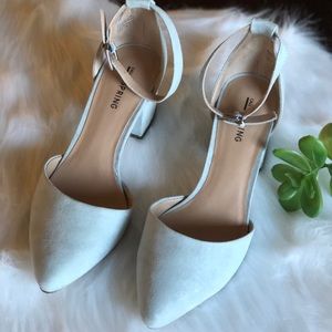 Aiven Block-Heel Pumps (Pearl Blue) 7.5